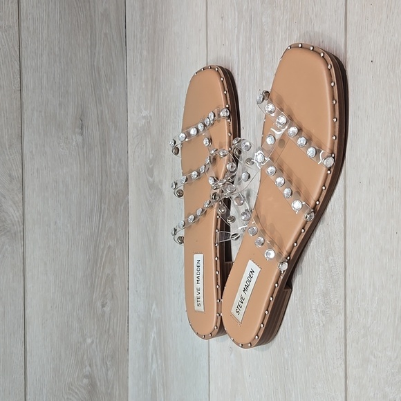 Steve Madden Women Lyna Sandals Flats slide shoes sz 8 - Picture 1 of 9